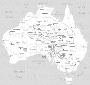 Australia showing places mentioned in the text (Australian Deserts: Ecology and Landscapes, S Morton, CSIRO Publishing 2020)