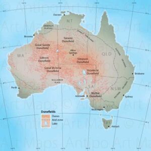 Continental whorl of sand dunes (Australian Deserts: Ecology and Landscapes, S Morton, CSIRO Publishing 2020)